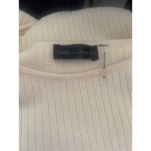 (E-194) Stella + Lorenzo womens sweter size M beige color - Picture 8 of 9